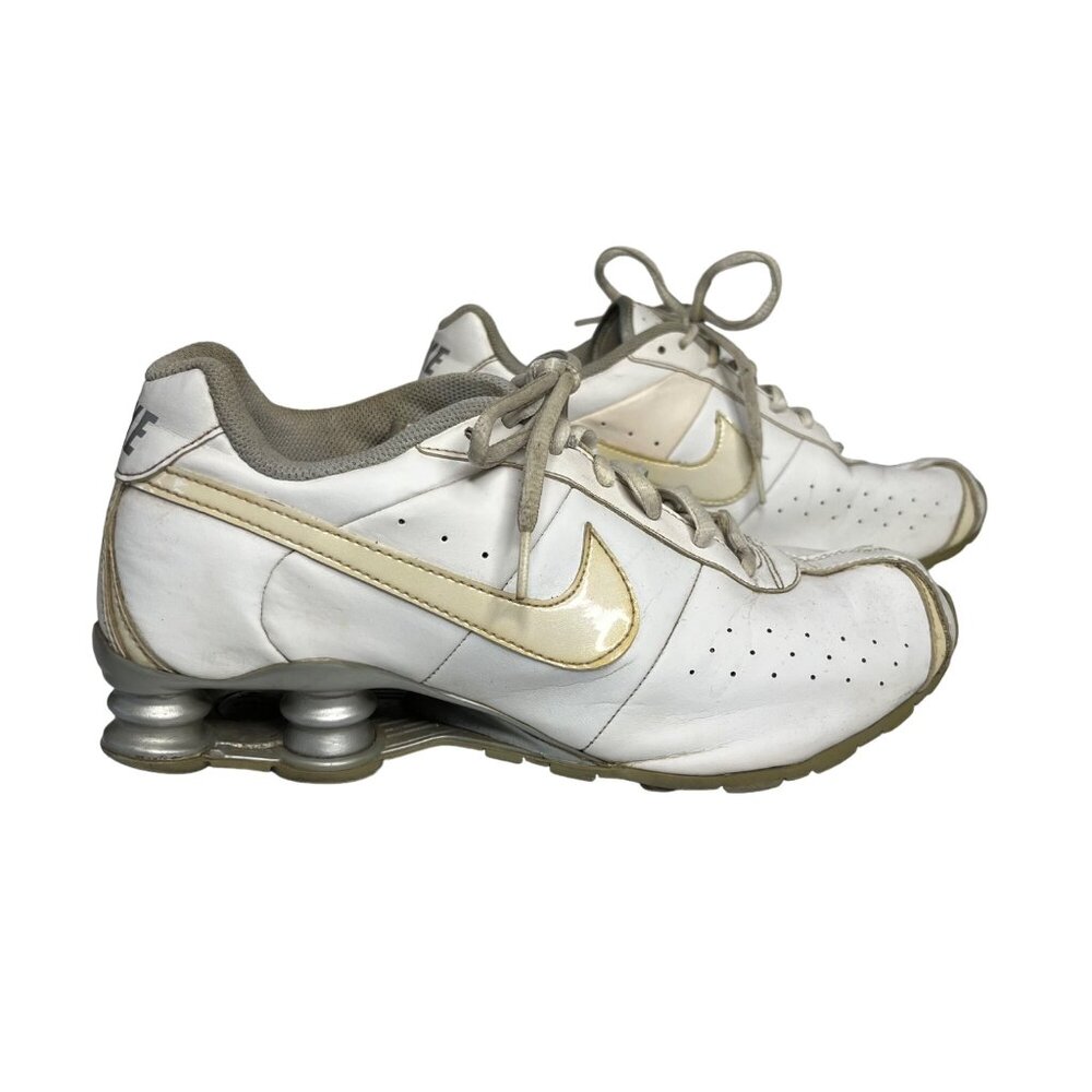 Nike Shox Classic Shoes Sneakers Boys 7Y White Gray Lace Up